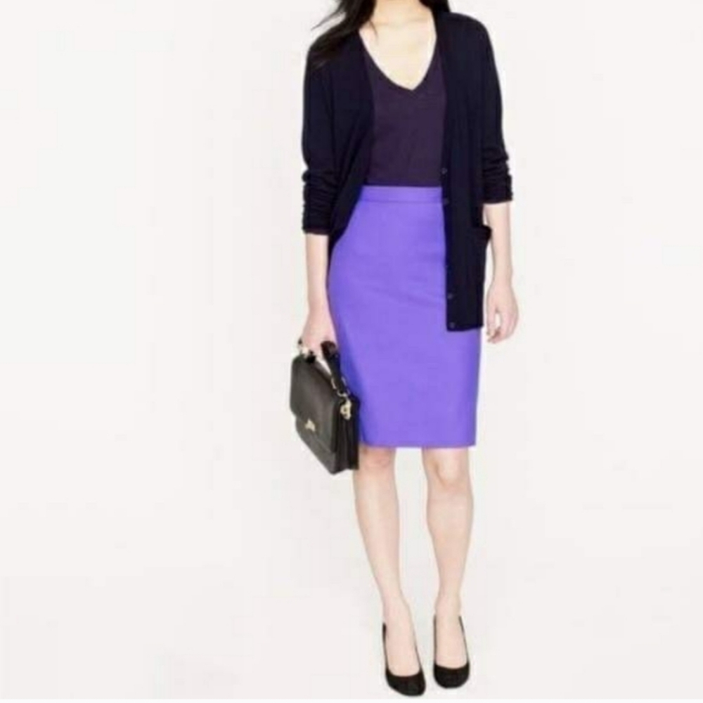 J. crew purple pencil skirt size 00